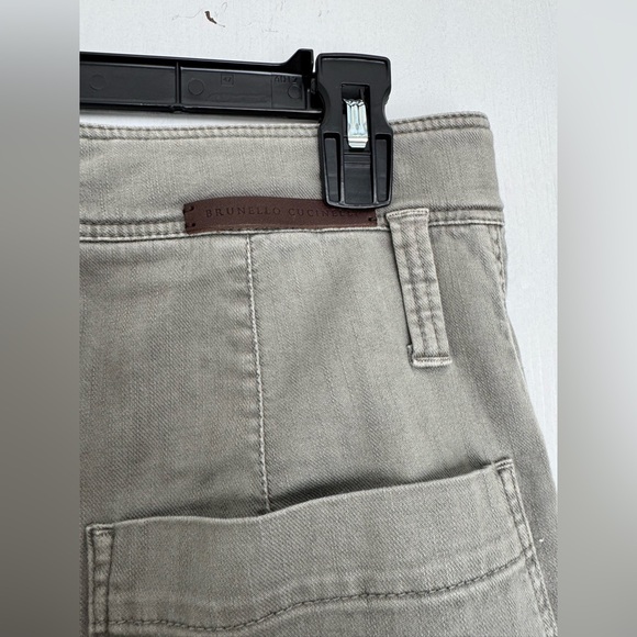 Brunello Cucinelli Barrel Style Mom Jeans Ankle Length Sage Green 6 Big Pockets - Picture 9 of 11